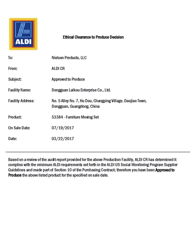 ALDI Ethical Clearance